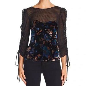 Rebecca Taylor Women's Quarter Sleeve Solstice Velvet Top, size 4